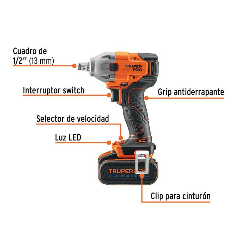 Llave de Impacto Inalámbrica 20 V