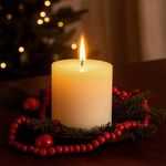 Vela Cilíndrica Beige con Aroma Pequeña