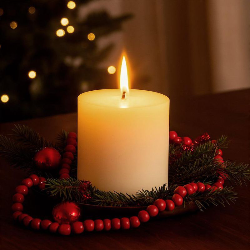 Vela Cilíndrica Beige con Aroma Pequeña