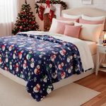 Manta Decorativa Azul Muñeco de Nieve 127x152 cm