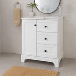 Vanity Blanco con Lavamanos y Cajonera