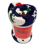 Manta Decorativa Azul Muñeco de Nieve 127x152 cm