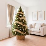 Listón  Crema y Dorado Transparente