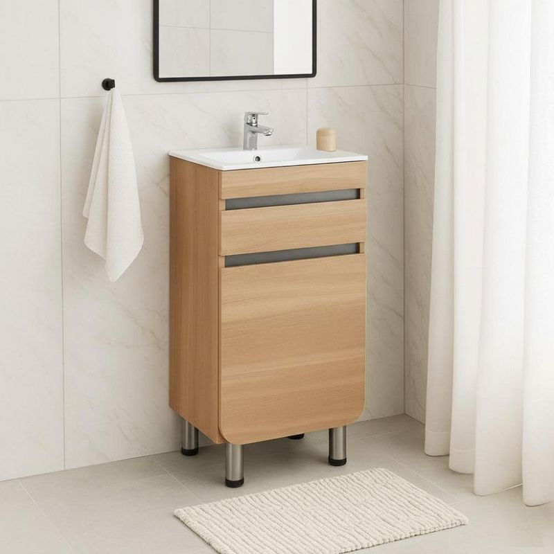 Mueble Aluvia Miel con Lavamanos Diseño Compacto