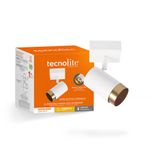 Lámpara Spot Blanca con Interior Dorado para Riel