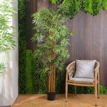 Árbol de Bambú Artificial con Maceta Negra