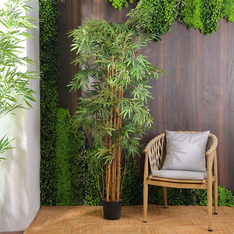 Árbol de Bambú Artificial con Maceta Negra