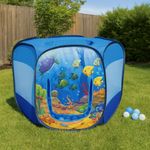 Piscina de Pelotas Infantil Plegable Diseño Océano Multicolor