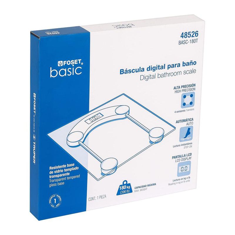 Balanza para Baño Digital de Vidrio Transparente