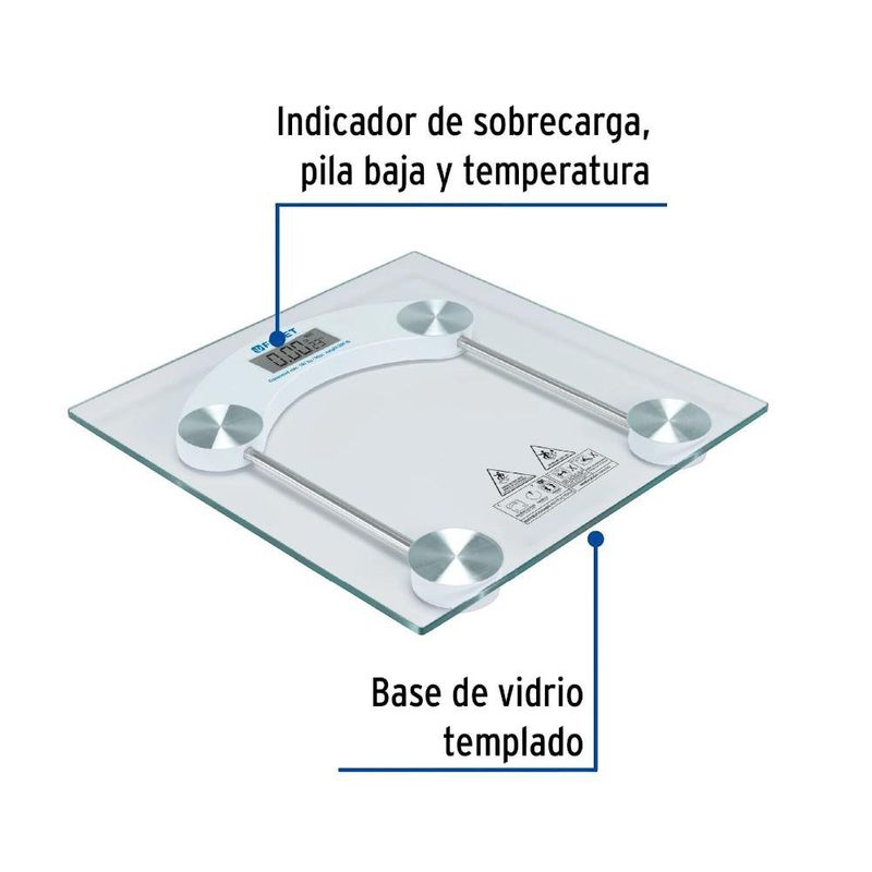 Balanza para Baño Digital de Vidrio Transparente