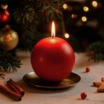 Vela Esférica Roja Extra Grande para Navidad No. 9