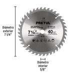 Disco Sierra para Madera de 7 1/4 Plg 40 Dientes