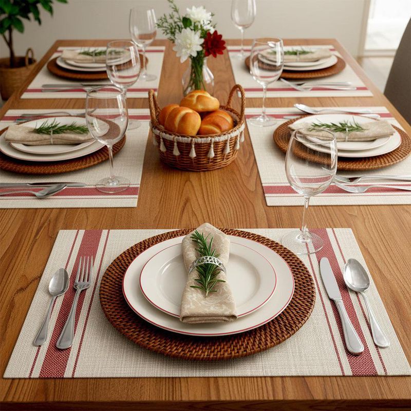 Individual Beige Linea Roja