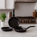 Set de 3 Sartenes 20, 24 Y 26 Cm Color Negro