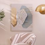 Cuadro Abstracto en Tonos Grises y Dorados con Textura