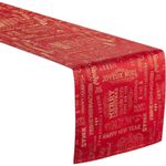 Camino de Mesa Navideño Rojo y Dorado 36 x 183 Cm