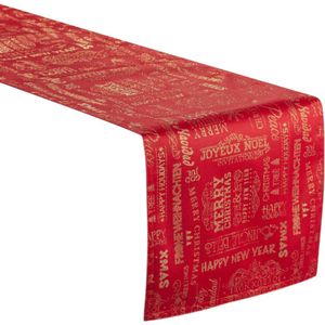Camino de Mesa Navideño Rojo y Dorado 36 x 183 Cm