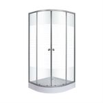 Cabina de Ducha Curva Cromada con Líneas 90 x 90 x 192 Cm