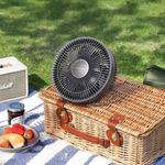 Ventilador Inalámbrico Negro con Luz