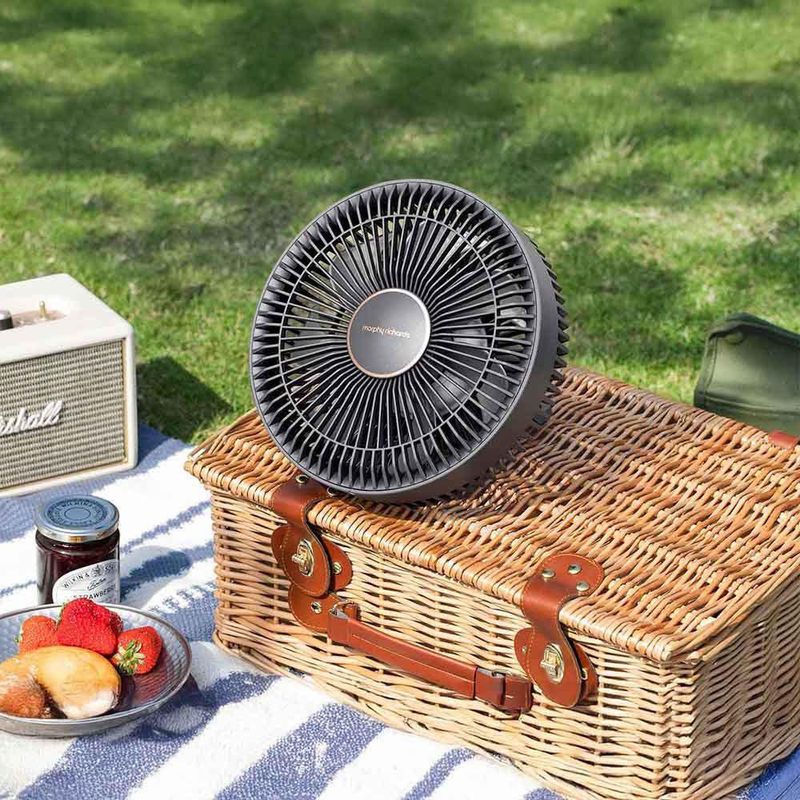 Ventilador Inalámbrico Negro con Luz