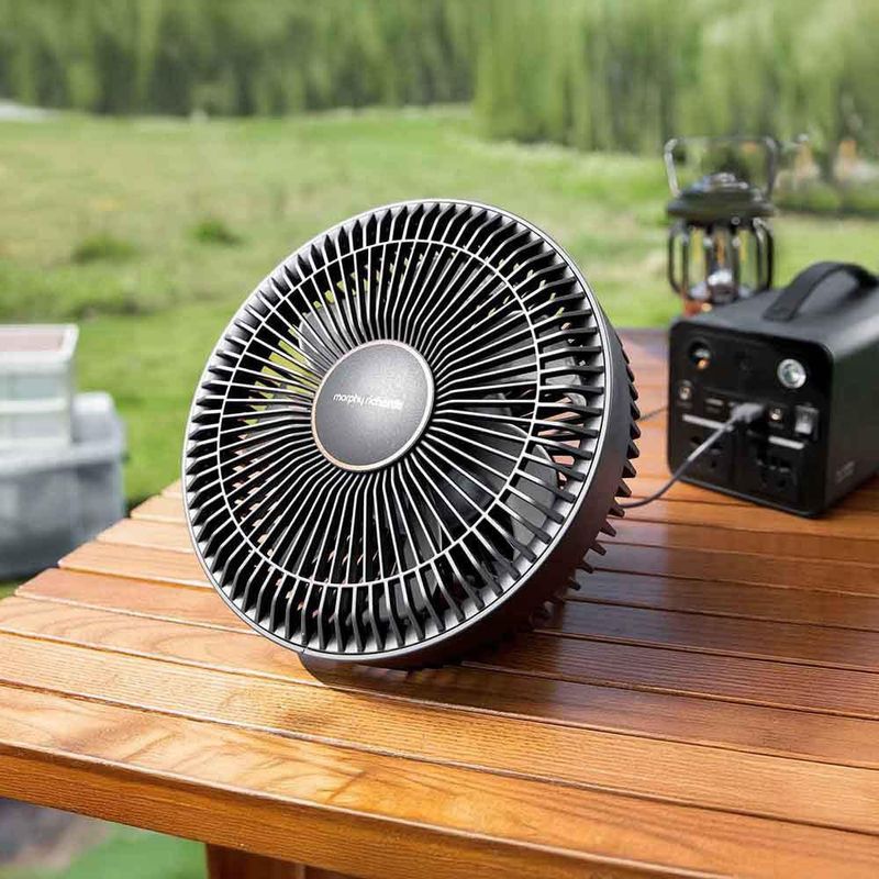 Ventilador Inalámbrico Negro con Luz