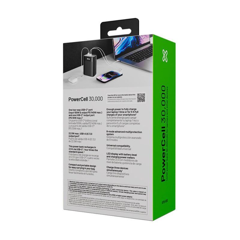 Batería Portátil PowerCell 30000 Mah con Pantalla LED