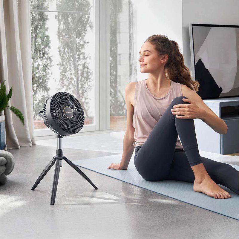 Ventilador Inalámbrico Negro con Luz