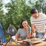 Ventilador Inalámbrico Negro con Luz