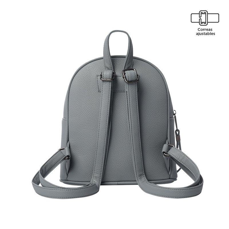 Mochila Práctica y Compacta Gris Smooth