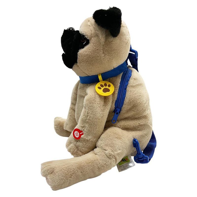 Mochila de Peluche Perro Pug con Arnés