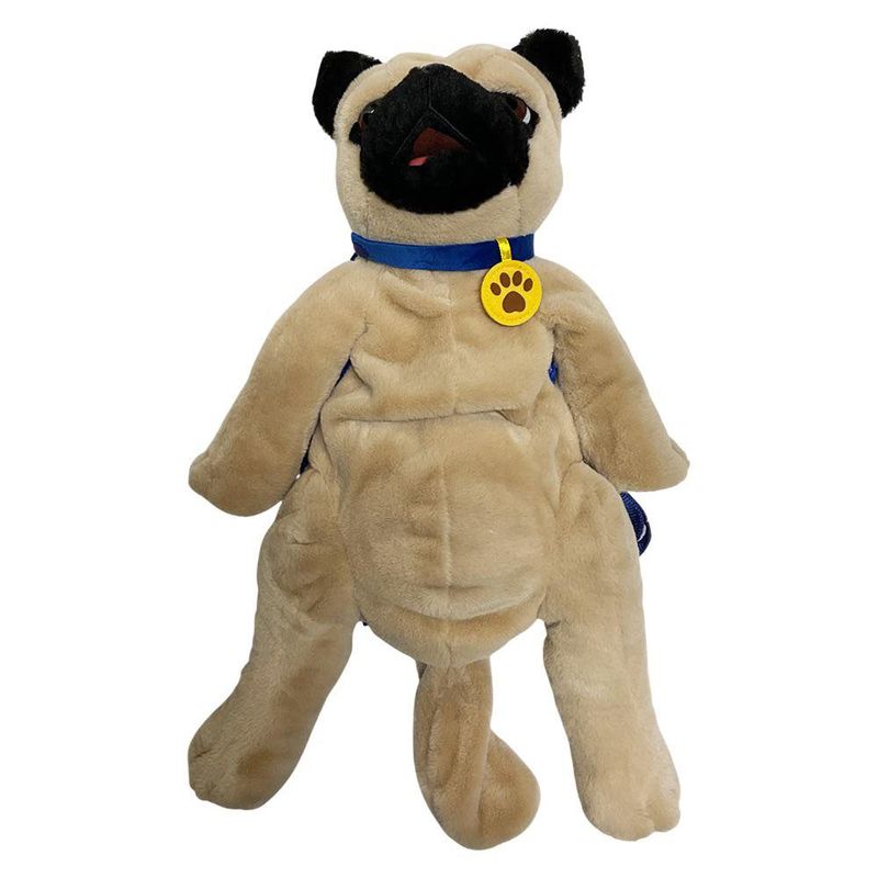 Mochila de Peluche Perro Pug con Arnés