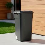 Basurero Plástico Verde con Rodos 50 Gal