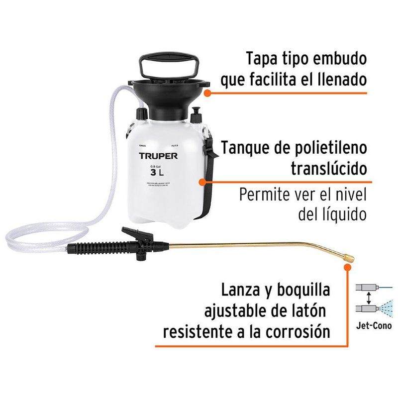 Fumigador tipo Bomba Profesional Naranja 3 L