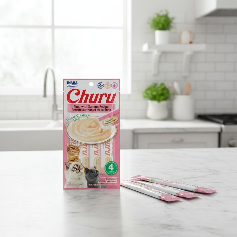 Snack para Gatos Churu Sabor Salmón 4 Tubos