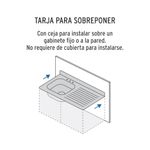 Lavatrastos de Sobreponer 100x50 cm Acero Inoxidable 1 Fosa Izquierda