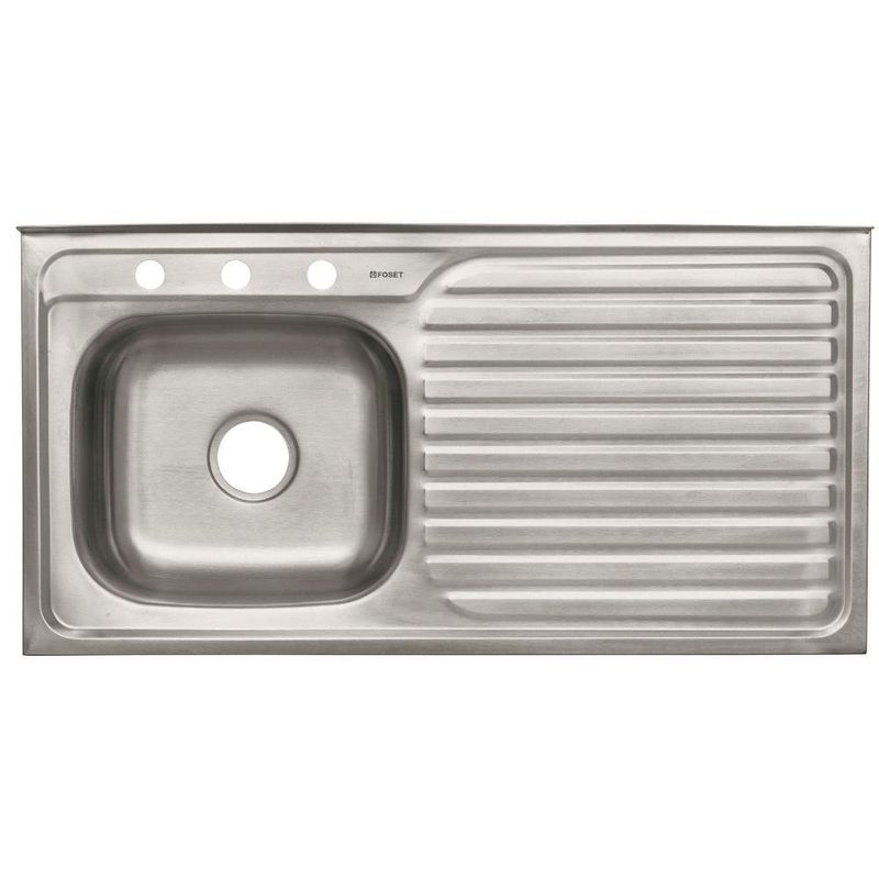 Lavatrastos de Sobreponer 100x50 cm Acero Inoxidable 1 Fosa Izquierda