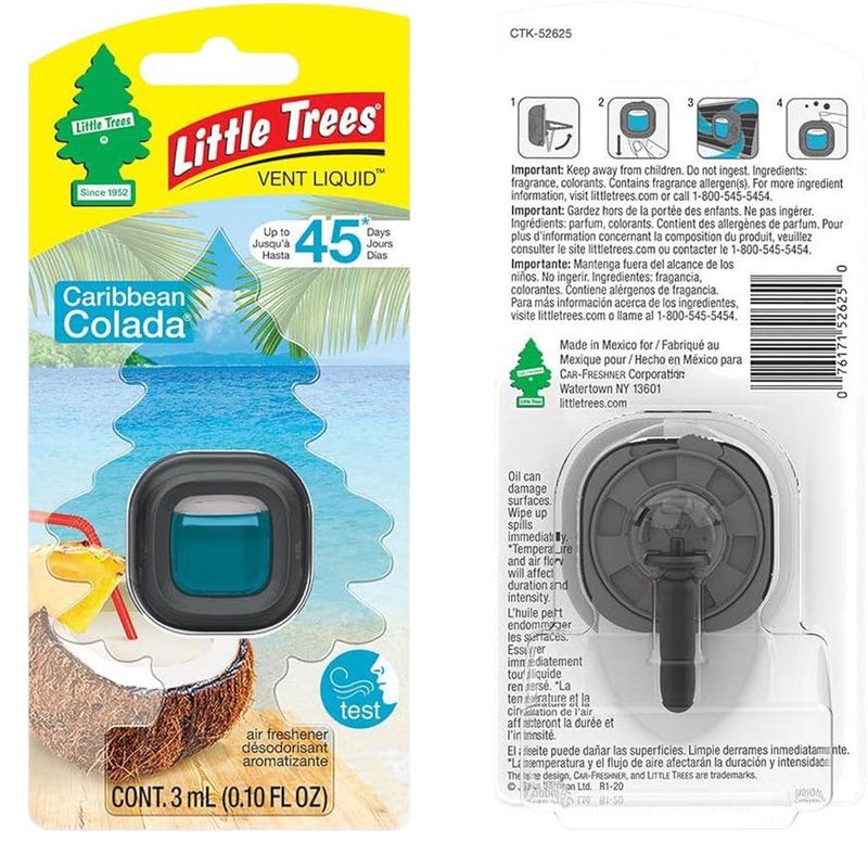 Aromatizante Vent Liquid para Auto aroma Caribbean Colada 3 Ml