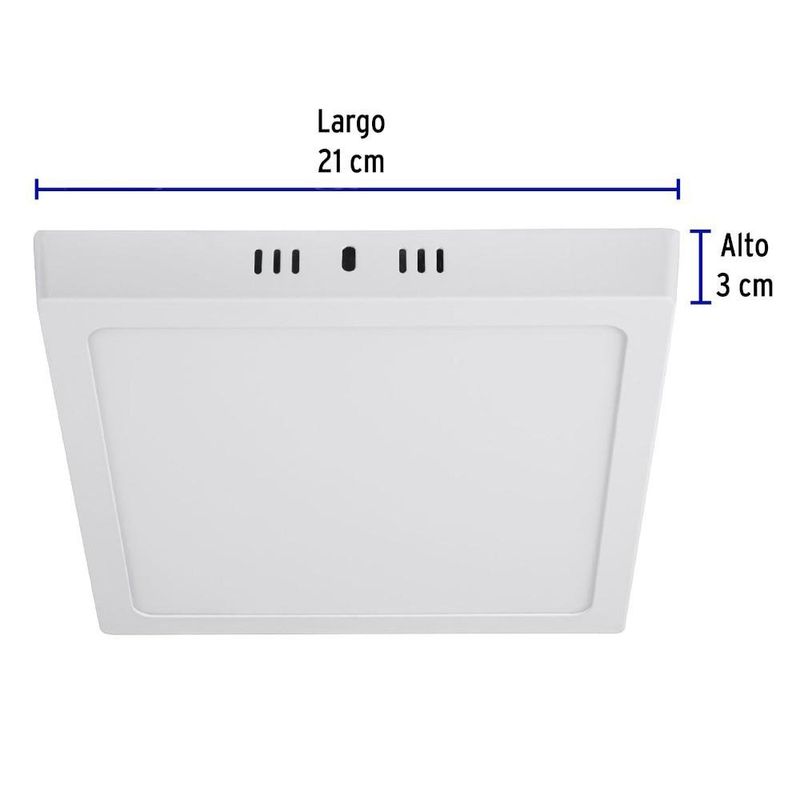 Panel LED de 18W Cuadrado de Sobreponer Luz Fría 21 Cm