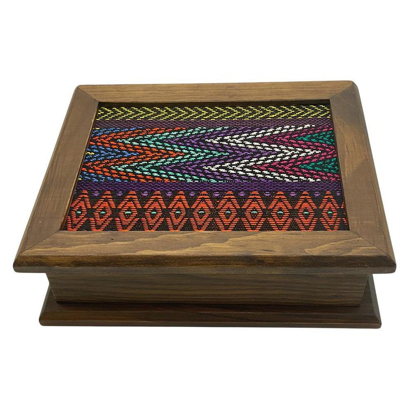 Caja de Te 4  Divisiones con Textil