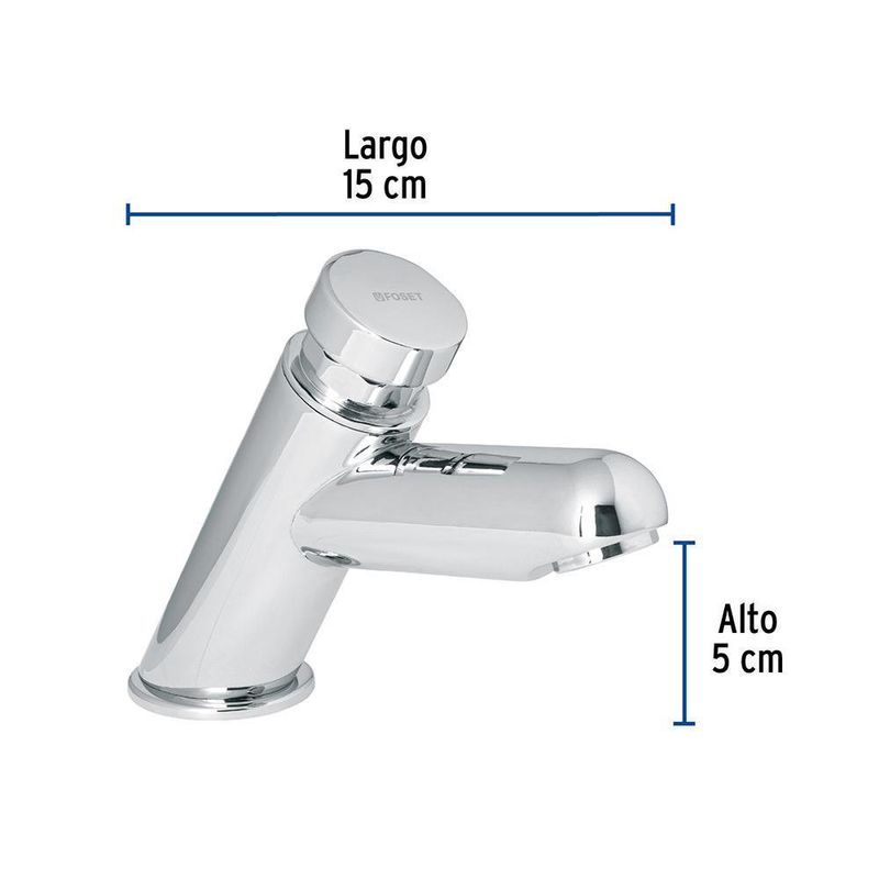 Llave Temporizadora para Lavabo Cromado - Foset