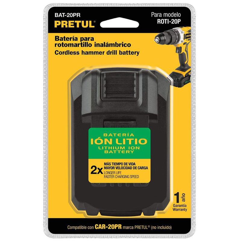 Batería Ion Litio 20 V 2 Ah