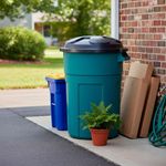 Bote de Basura Verde con Tapa 105 L