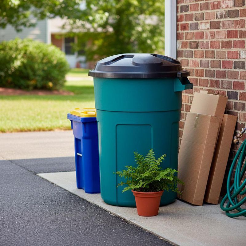 Bote de Basura Verde con Tapa 105 L