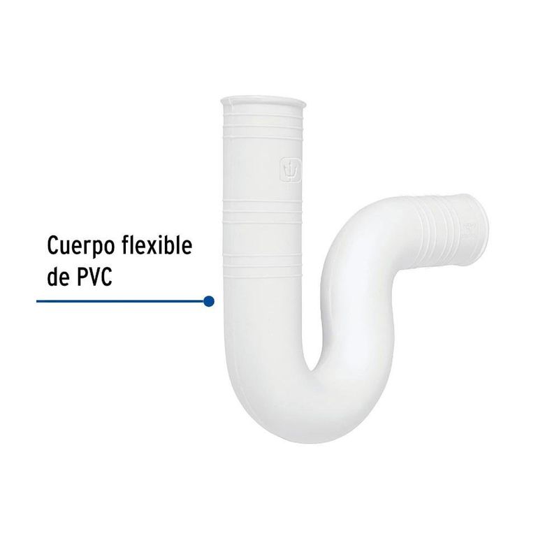 Sifón para Lavamanos Flexible 1 1/4 Plg de PVC