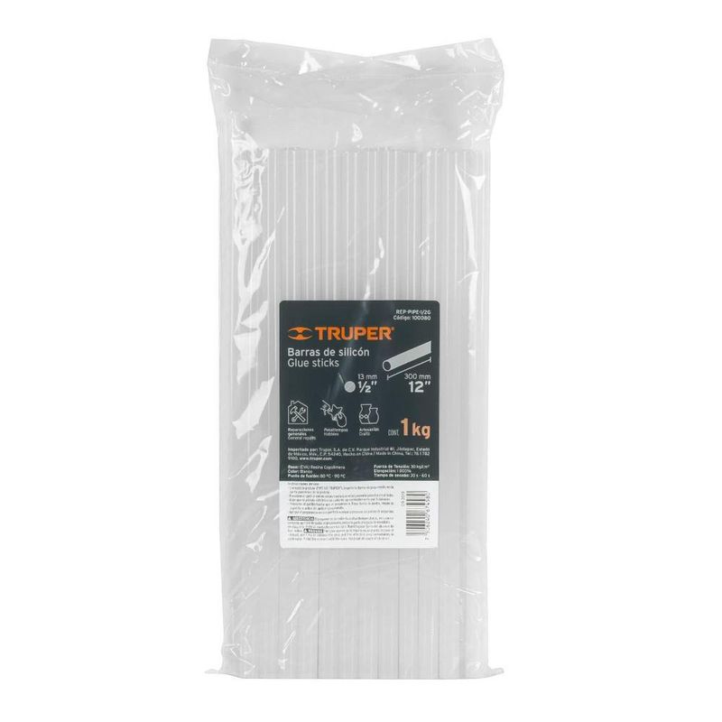 Barras de Silicón en Bolsa de 1 Kg de 1/2 x 4 plg