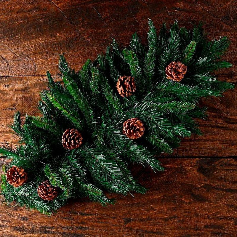 Centro de Mesa Navideño con Piñas Naturales 81 cm