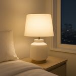 Lámpara de Mesa Blanca Base E27