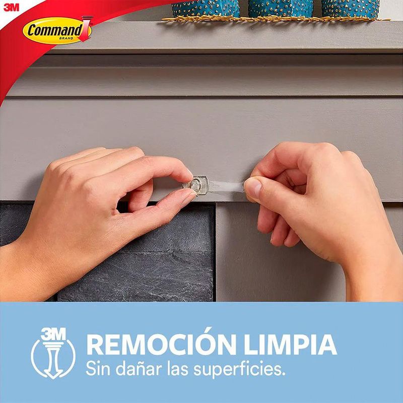 Gancho Adhesivo para Fijación de Cables Capacidad 0.5 lb 20 Unidades