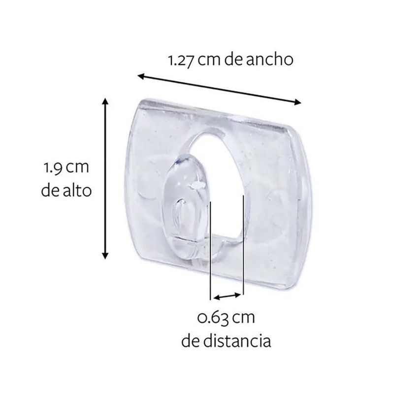 Gancho Adhesivo para Fijación de Cables Capacidad 0.5 lb 20 Unidades