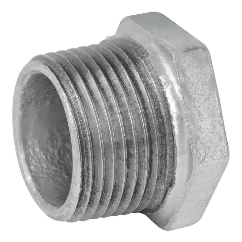 Reductor Bushing de Acero Galvanizado con Rosca 1 1/2 Plg x1/2 Plg
